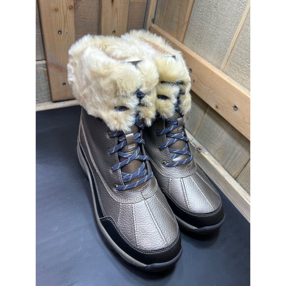 Clarks Womens Pewter Snow Boots Fur-Lined Waterproof Size 10W - Picture 2 of 8